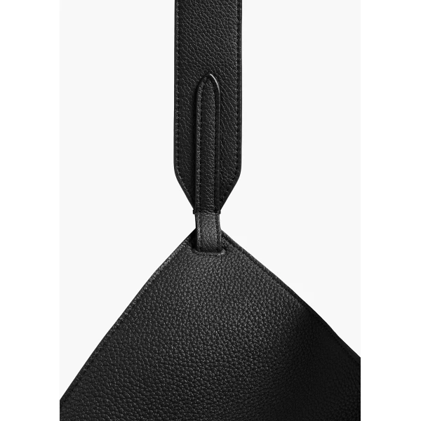 Mini Lotus Tote in Black Pebbled Leather - Image 3