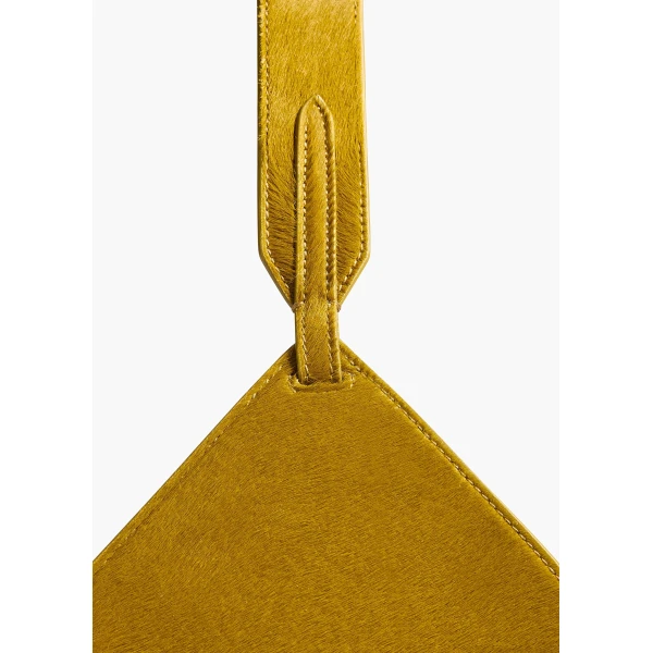 Mini Lotus Tote in Golden Olive Suede - Image 3