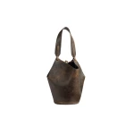 Khaite Mini Lotus Tote in Natural and Black Distressed Leather