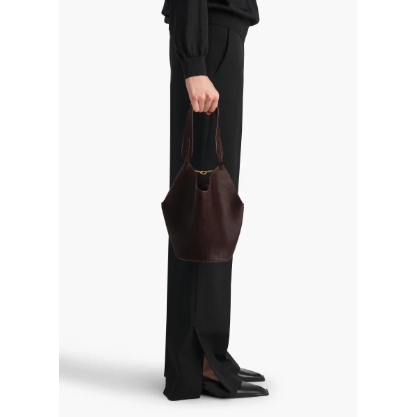 Mini Lotus Tote in Rouge Noir Suede and Haircalf - Image 3