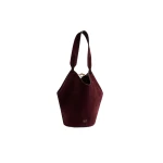 Khaite Mini Lotus Tote in Rouge Noir Suede and Haircalf