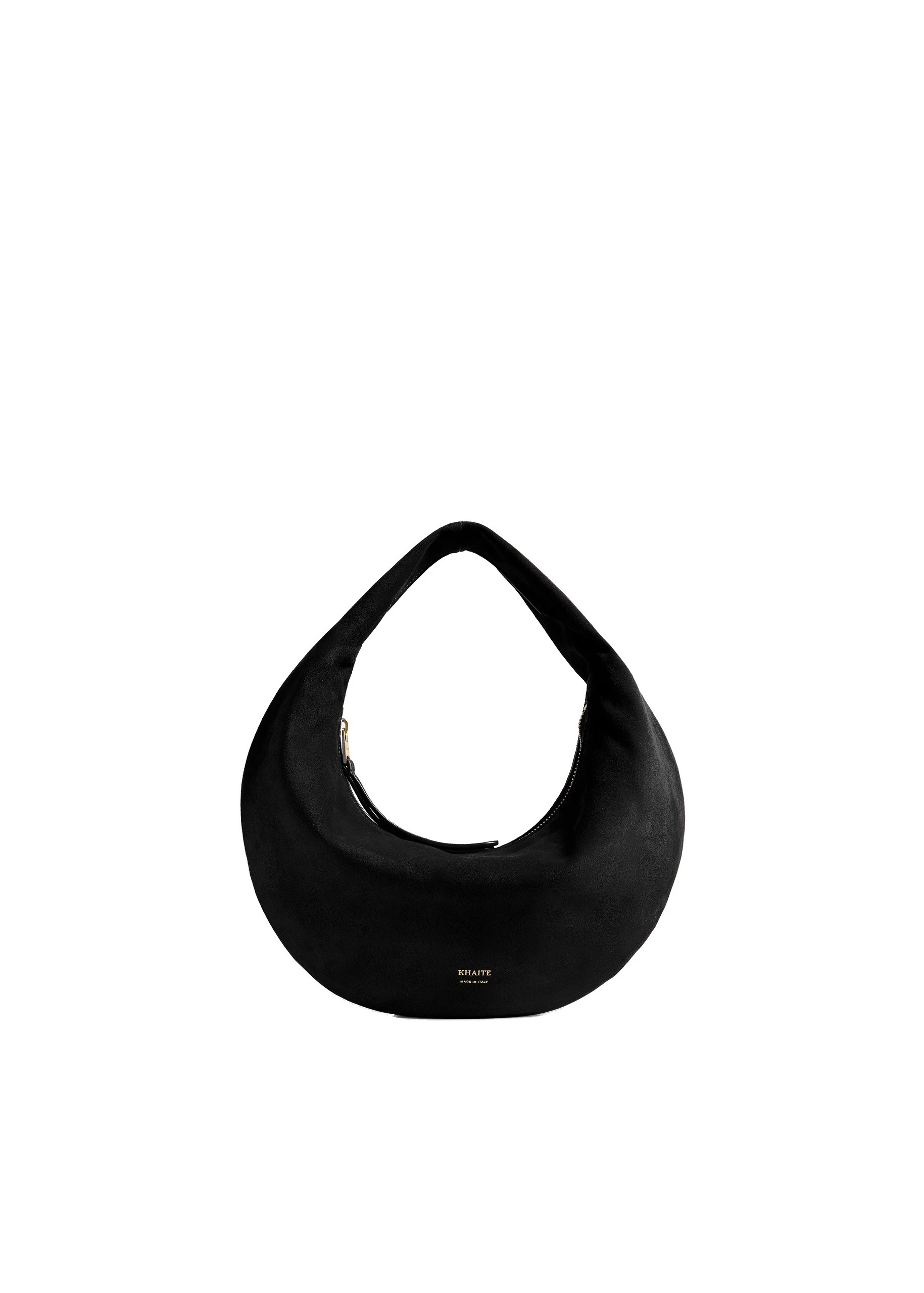 Khaite Mini Olivia Hobo in Black Suede | Buy Bags at Luxury Shoes Khaite Mini Olivia Hobo in Black Suede