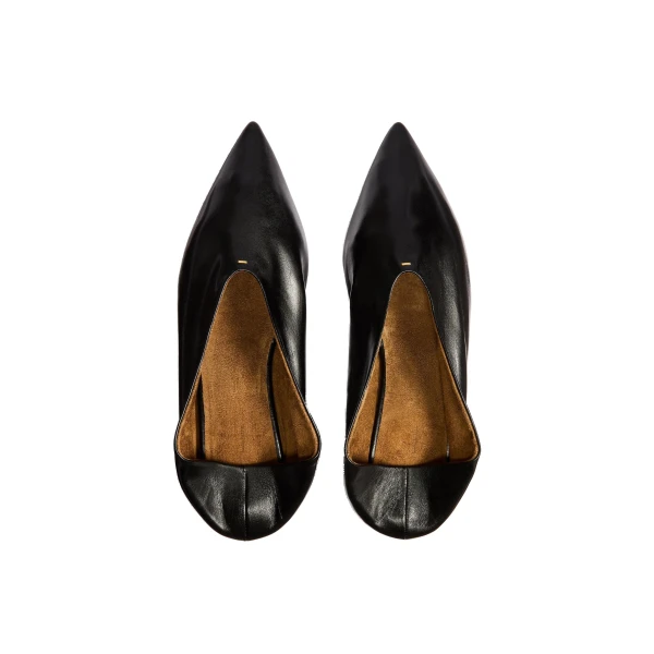 Miriam Ballerina in Black Glazed Leather - Image 6