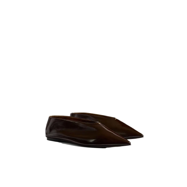 Miriam Ballerina in Cacao Glazed Leather - Image 2