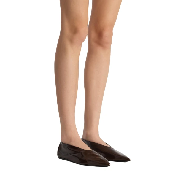 Miriam Ballerina in Cacao Glazed Leather - Image 3