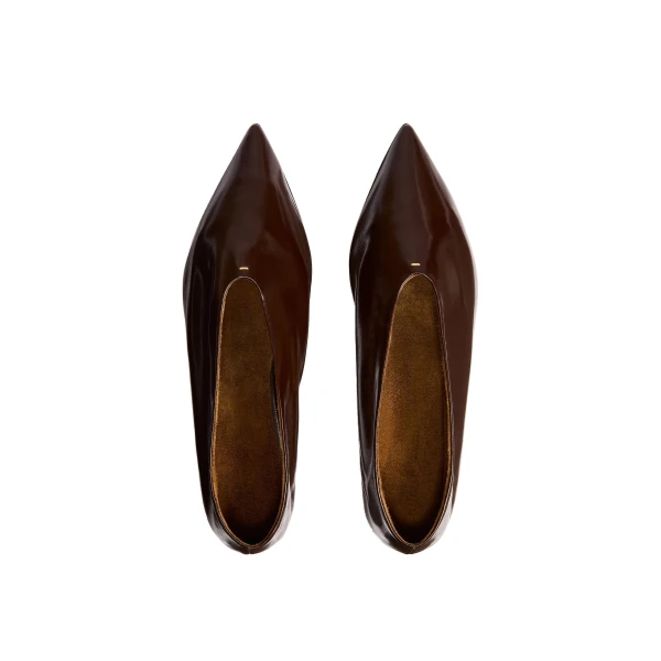 Miriam Ballerina in Cacao Glazed Leather - Image 5