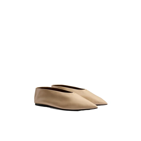 Miriam Ballerina in Nude Glazed Leather - Image 2