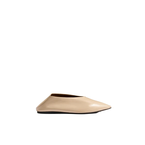 Miriam Ballerina in Nude Glazed Leather - Image 4