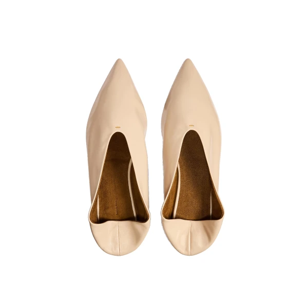 Miriam Ballerina in Nude Glazed Leather - Image 6