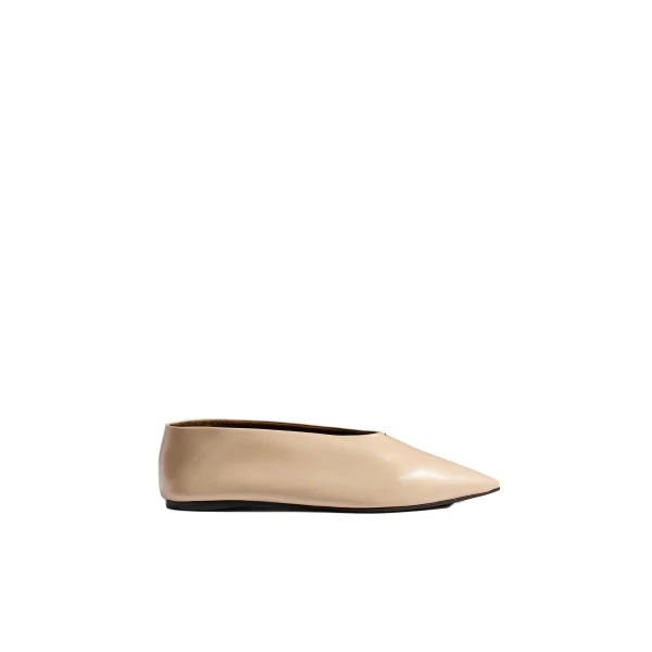 Khaite Miriam Ballerina in Nude Glazed Leather