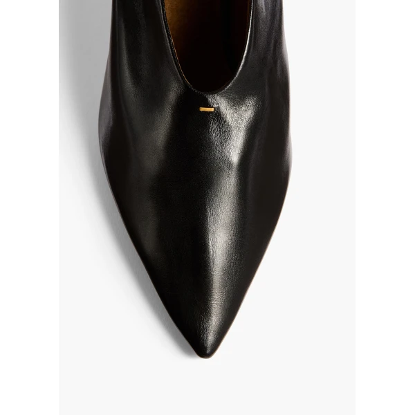 Miriam Low Pump in Black Glazed Leather - Image 5
