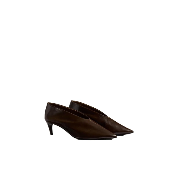 Miriam Low Pump in Cacao Glazed Leather - Image 2