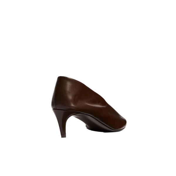 Miriam Low Pump in Cacao Glazed Leather - Image 4