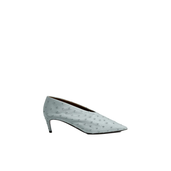 Khaite Miriam Low Pump in Frost Ostrich