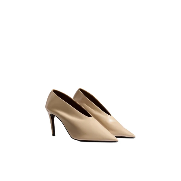 Miriam Pump in Nude Glazed Leather - Image 2