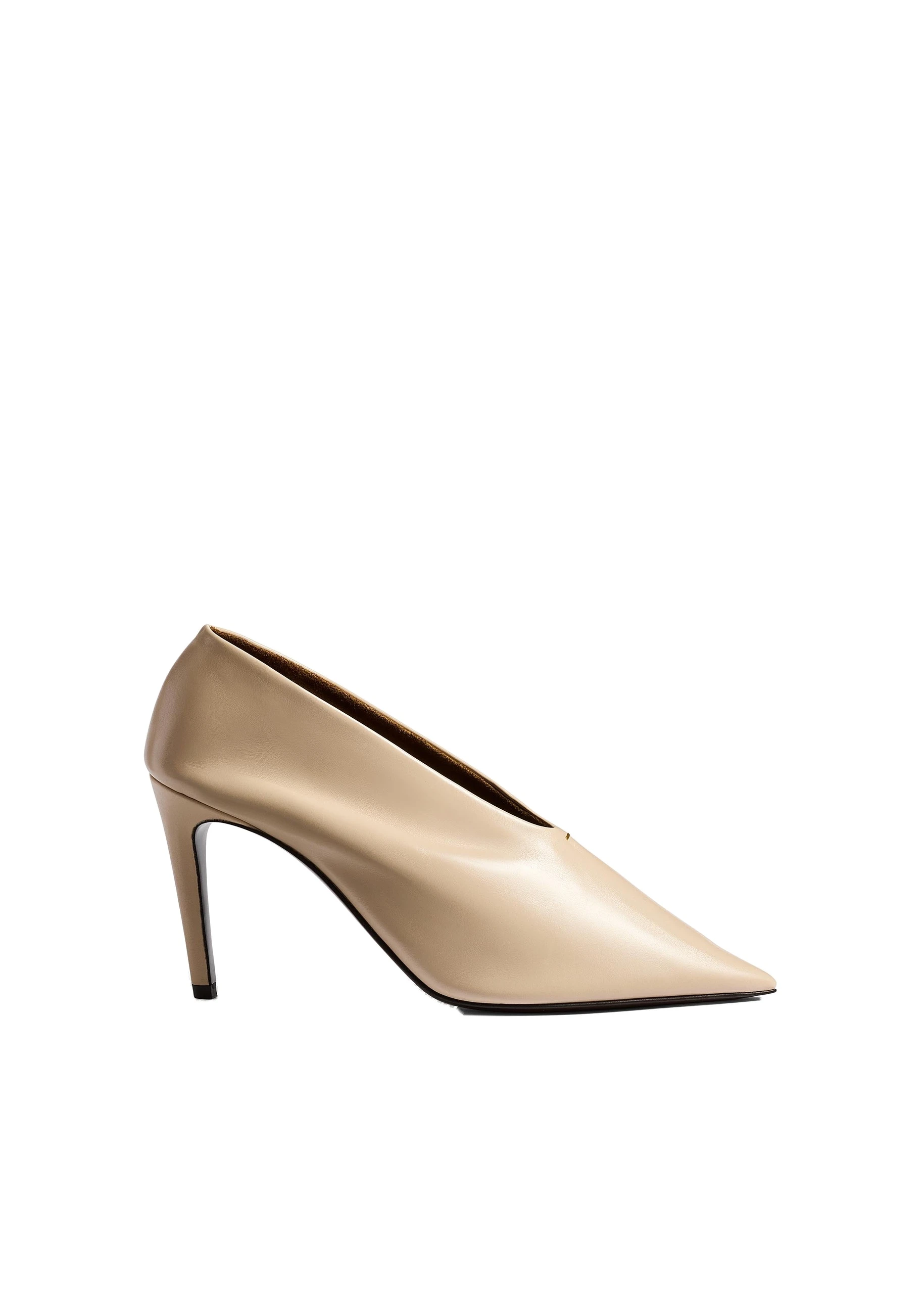 Khaite Miriam Pump in Nude Glazed Leather | Buy Shoes at Luxury Shoes Khaite Miriam Pump in Nude Glazed Leather