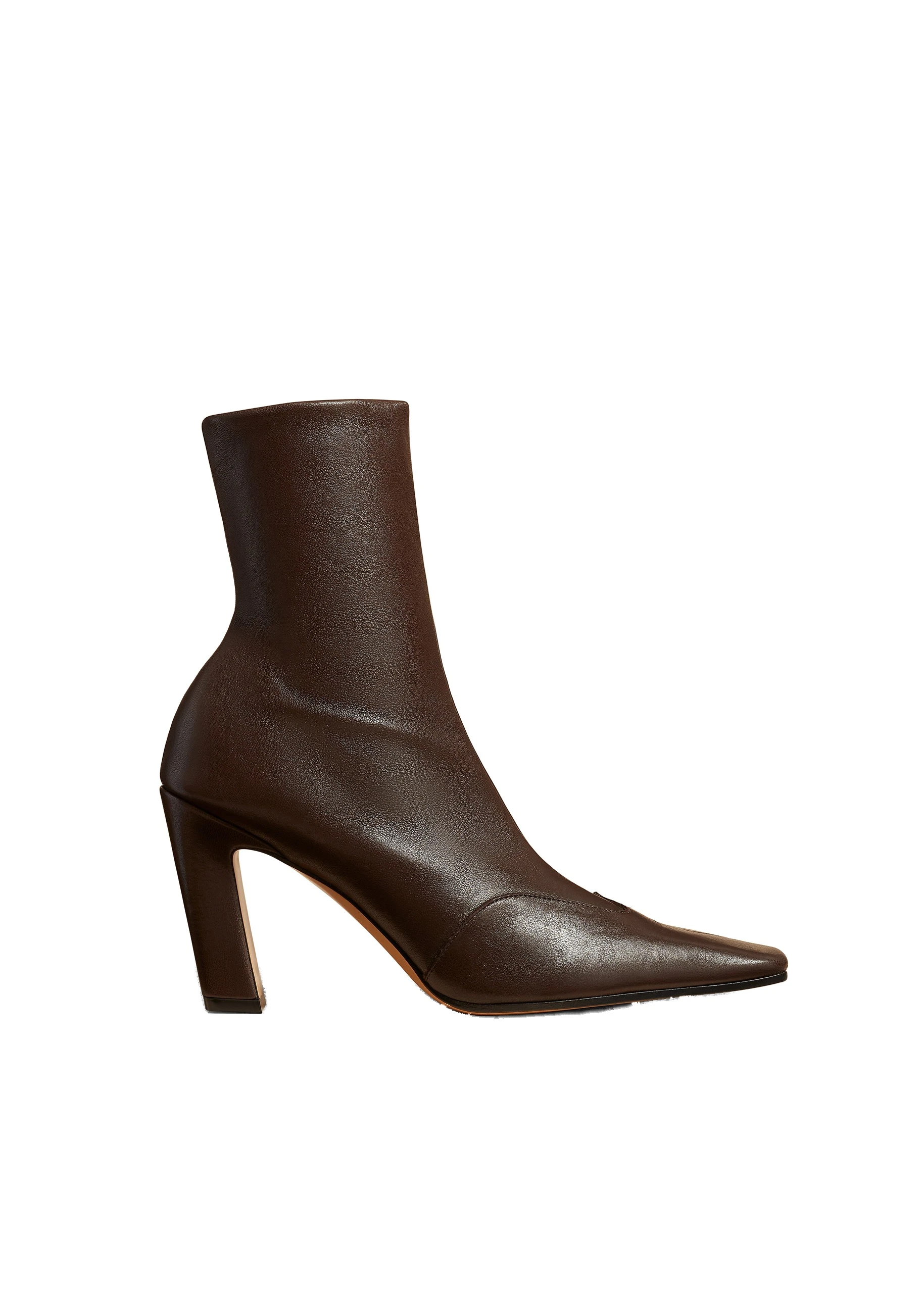 Khaite Nevada Stretch High Boot in Dark Brown Nappa Leather | Buy Shoes at Luxury Shoes Khaite Nevada Stretch High Boot in Dark Brown Nappa Leather
