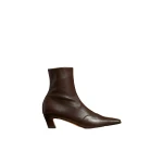 Khaite Nevada Stretch Low Boot in Dark Brown Nappa Leather