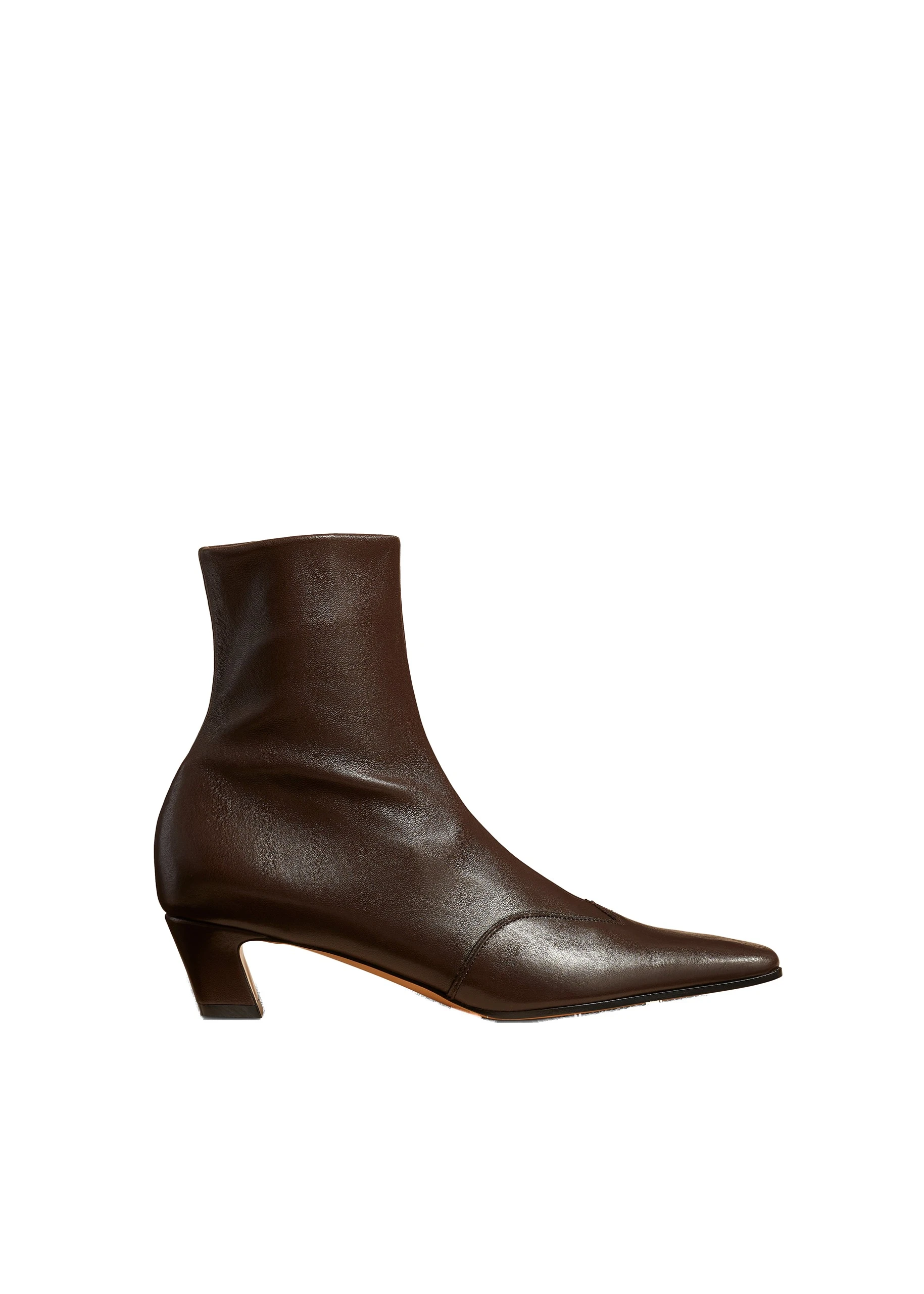 Khaite Nevada Stretch Low Boot in Dark Brown Nappa Leather | Buy Shoes at Luxury Shoes Khaite Nevada Stretch Low Boot in Dark Brown Nappa Leather