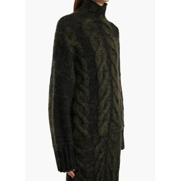 Nico Sweater in Black and Olive Multi - Image 5