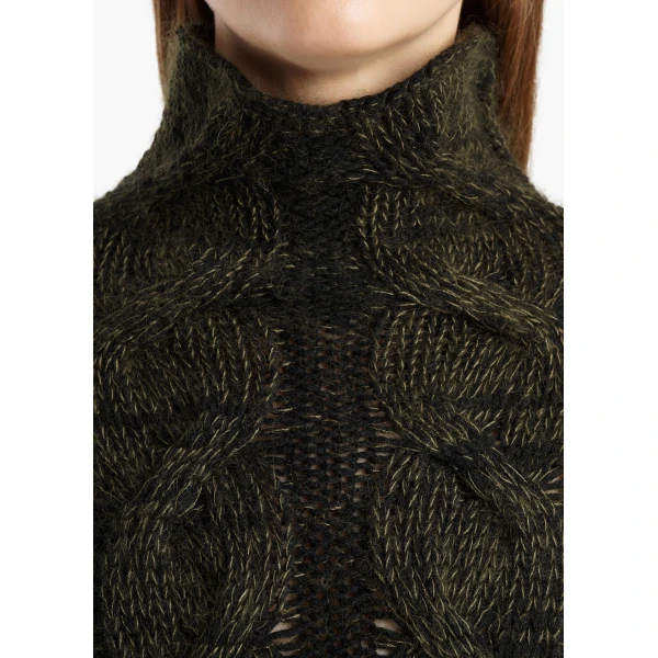 Nico Sweater in Black and Olive Multi - Image 6
