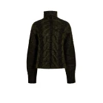 Khaite Nico Sweater in Black and Olive Multi | Knitwear | Luxury Shoes 