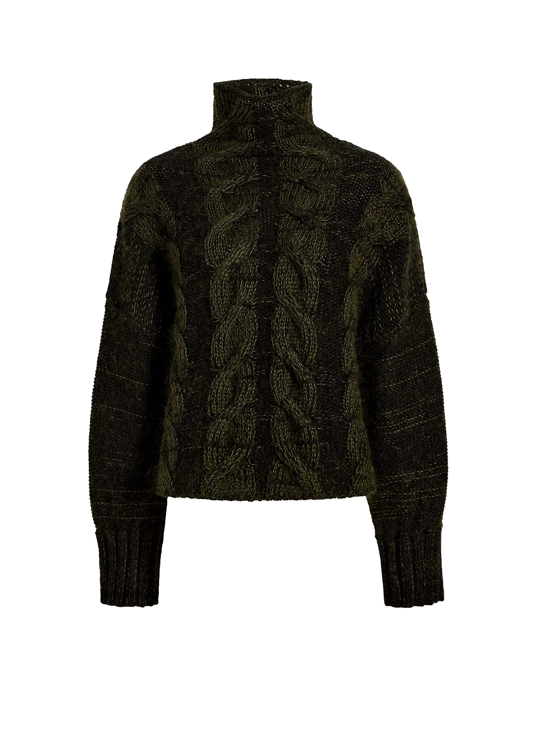 Khaite Nico Sweater in Black and Olive Multi | Knitwear | Luxury Shoes Khaite Nico Sweater in Black and Olive Multi | Knitwear | Luxury Shoes