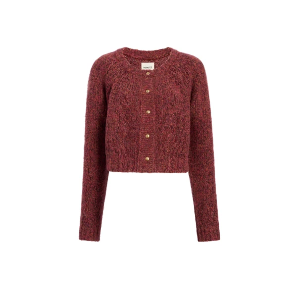 Khaite Niels Cardigan in Cherry | Knitwear | Luxury Shoes 
