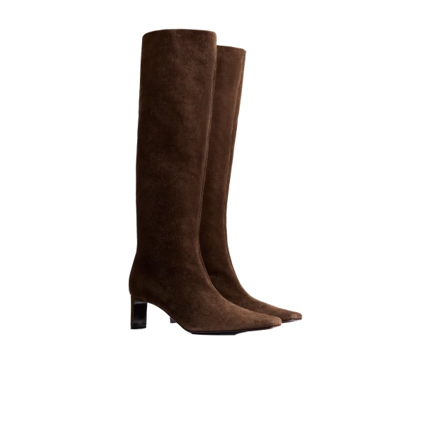 Ona Knee-High Boot in Ebano Suede - Image 2