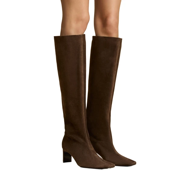 Ona Knee-High Boot in Ebano Suede - Image 5