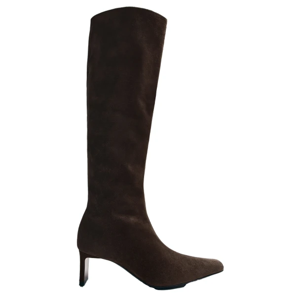 Ona Knee-High Boot in Ebano Suede - Image 6