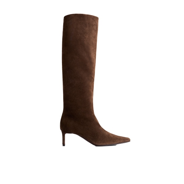 Khaite Ona Knee-High Boot in Ebano Suede