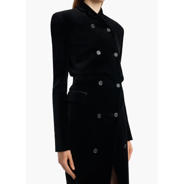 Rolon Coat in Black Velvet - Image 4