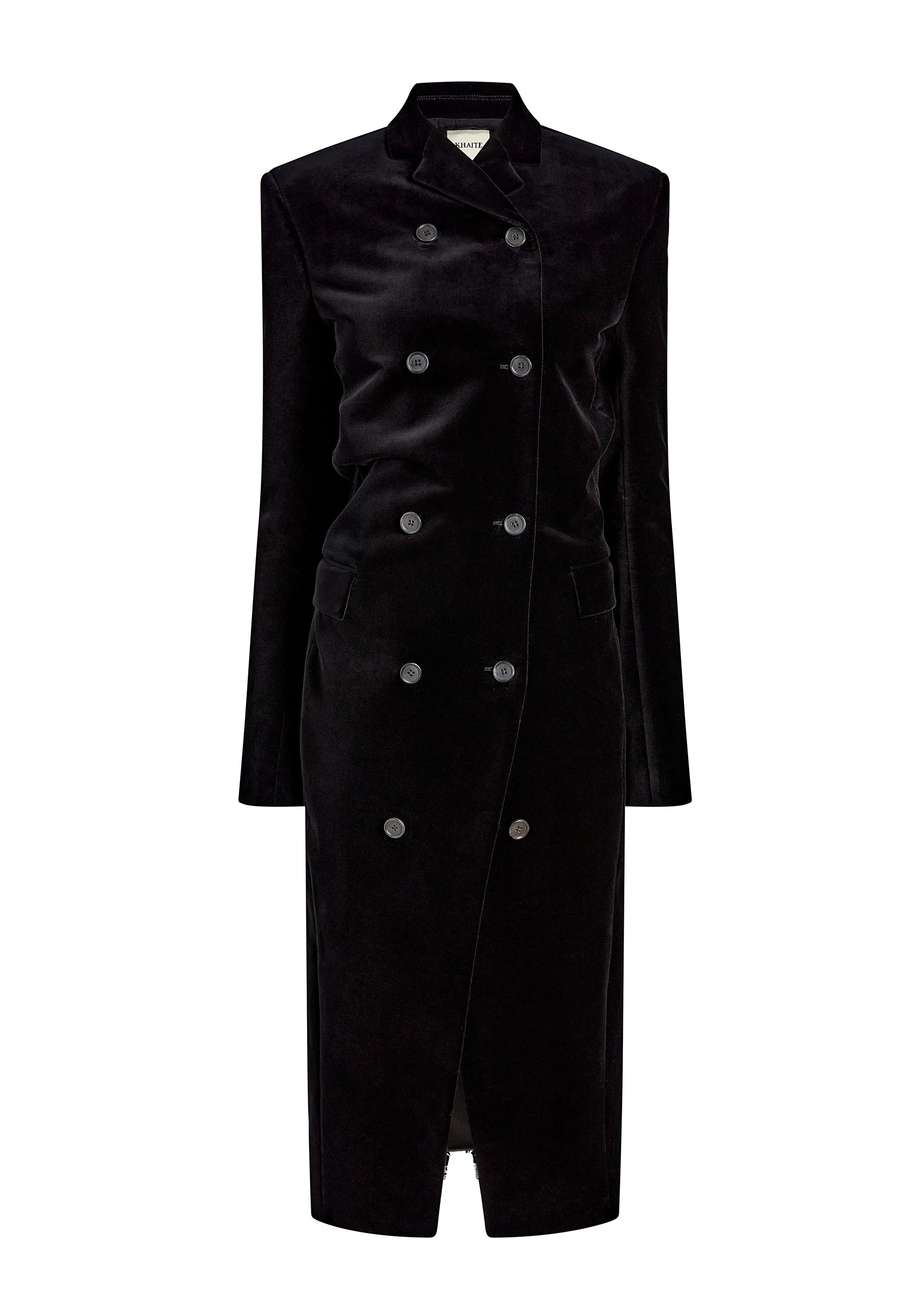 Khaite Rolon Coat in Black Velvet | Coats | Luxury Shoes Khaite Rolon Coat in Black Velvet | Coats | Luxury Shoes