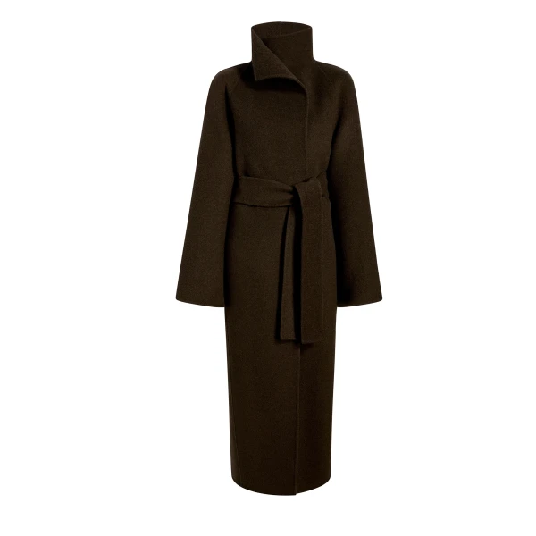 Khaite Romare Coat in Army Melange | Coats | Luxury Shoes 