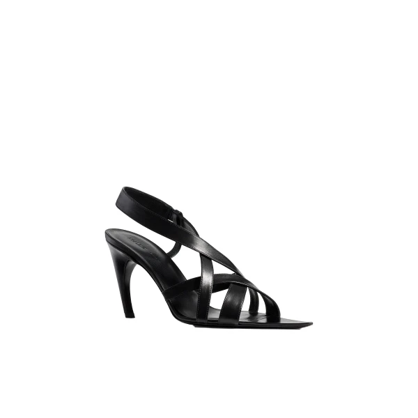 Sadie Sandal in Black Glazed Leather - Image 2