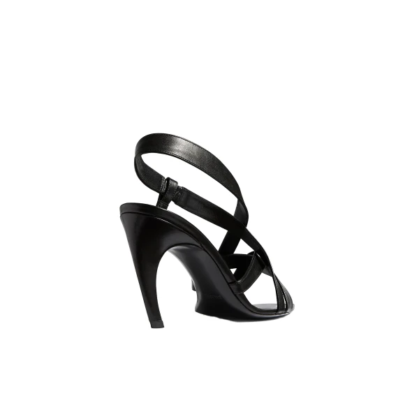Sadie Sandal in Black Glazed Leather - Image 4