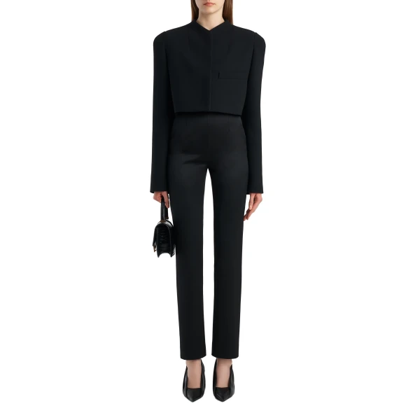 Samo Jacket in Black Crepe - Image 2