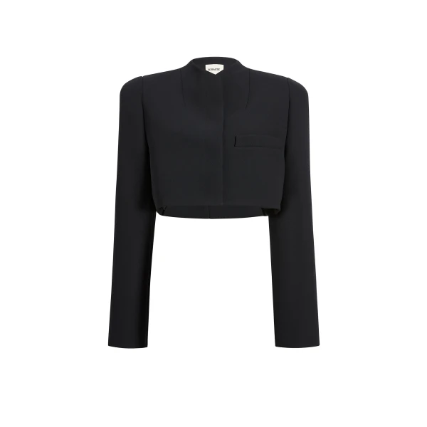 Khaite Samo Jacket in Black Crepe | Jackets | Luxury Shoes 