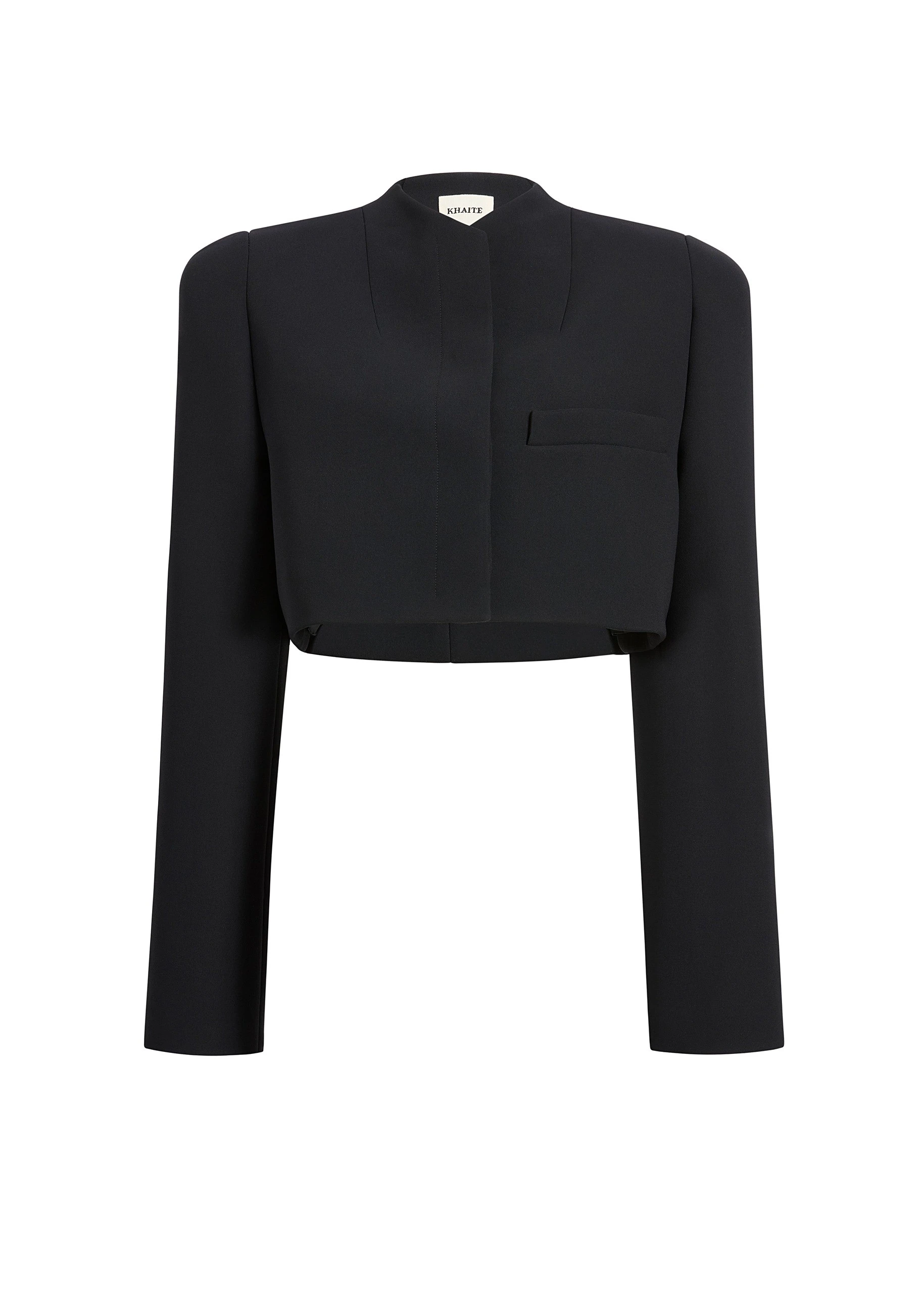 Khaite Samo Jacket in Black Crepe | Jackets | Luxury Shoes Khaite Samo Jacket in Black Crepe | Jackets | Luxury Shoes