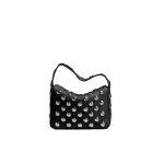 Khaite Small Elena Bag in Black Pebbled Leather with Studs