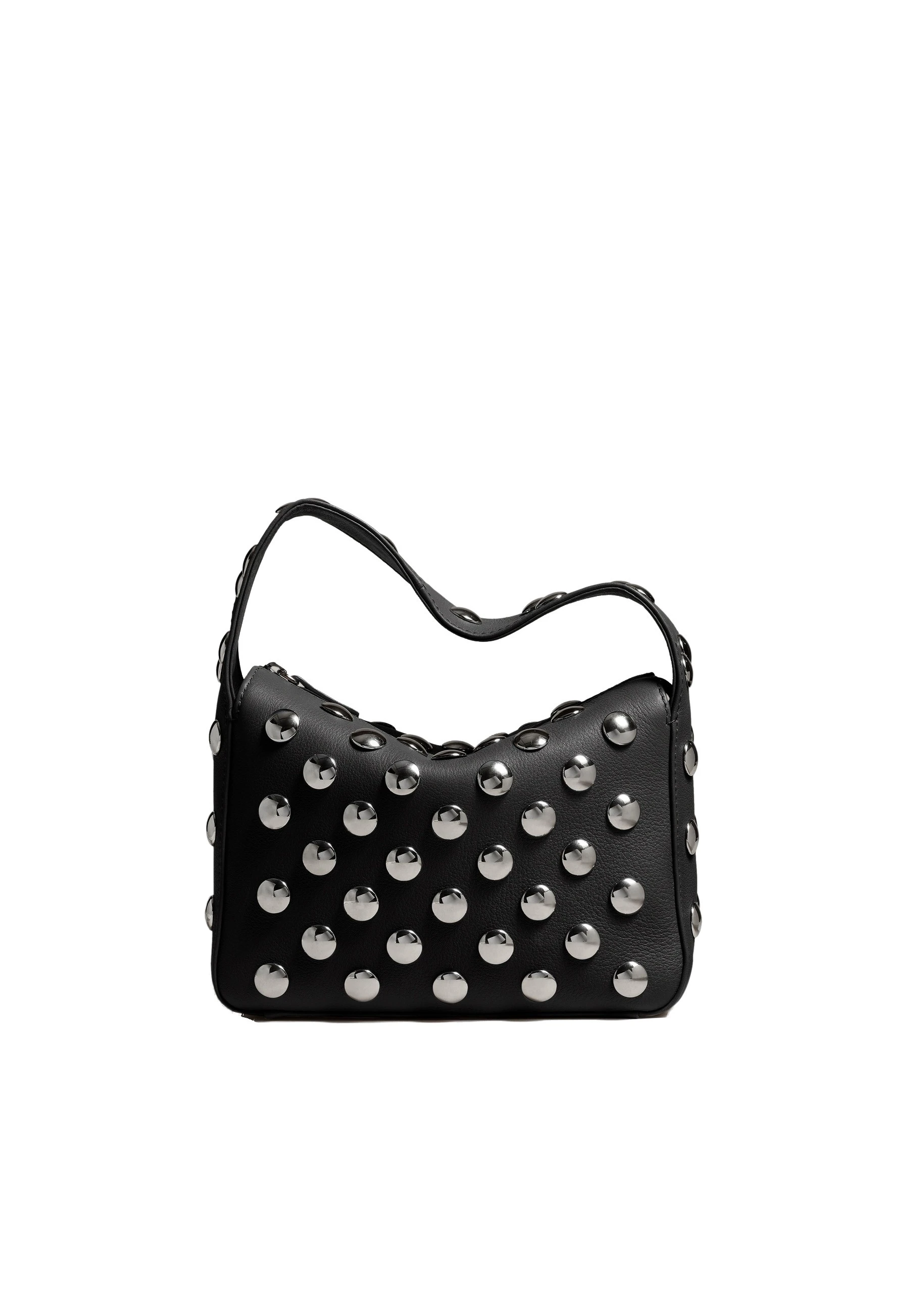 Khaite Small Elena Bag in Black Pebbled Leather with Studs | Buy Bags at Luxury Shoes Khaite Small Elena Bag in Black Pebbled Leather with Studs