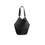 Khaite Small Lotus Tote in Black Pebbled Leather