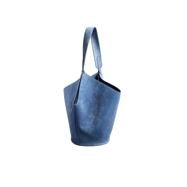 Small Lotus Tote in Cloud Iris Suede - Image 2