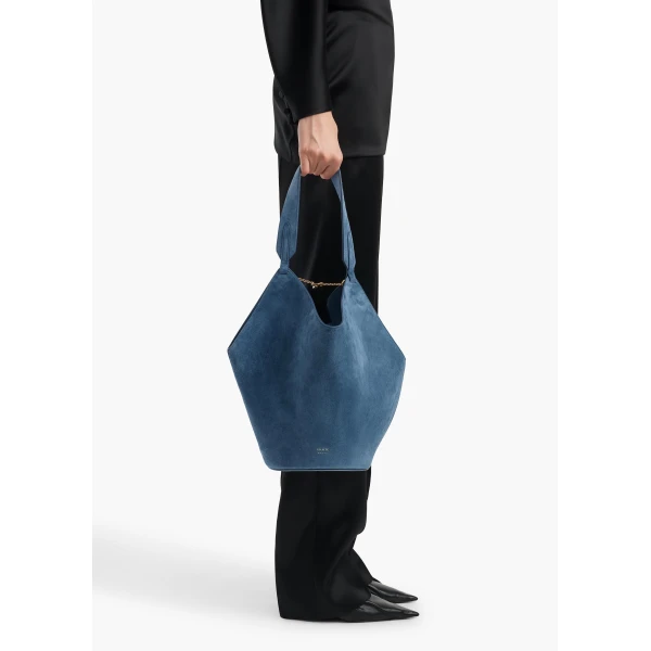 Small Lotus Tote in Cloud Iris Suede - Image 3