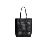 Khaite Small Zoe Tote in Black Raffia with Black Leather