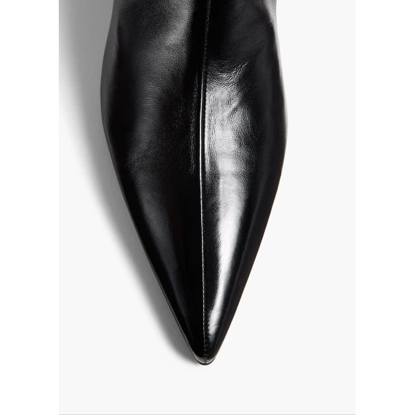 Sybil Ankle Boot in Black Glazed Leather - Image 4
