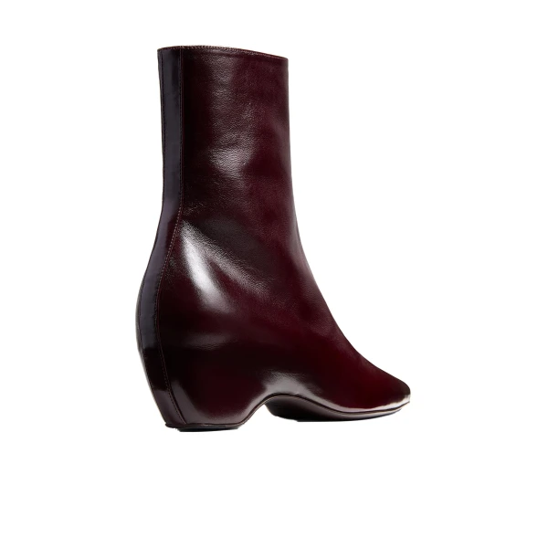 Sybil Ankle Boot in Bordeaux Glazed Leather - Image 3