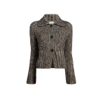 Khaite Takeo Cardigan in Sepia and Black Multi | Knitwear | Luxury Shoes 
