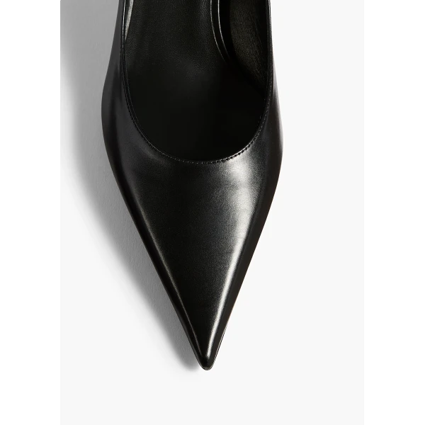 Valerie Low Pump in Black Glazed Leather - Image 5